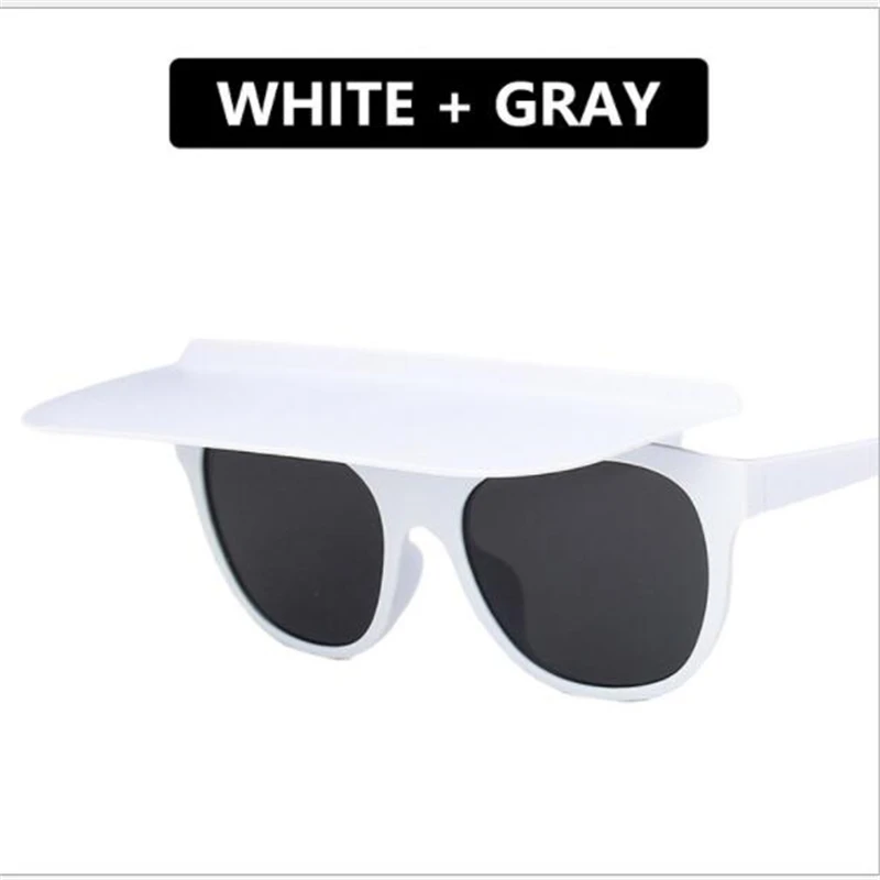 New frame, glasses and hat dual-use Plastic flip sunglasses Star sunglasses Retro catwalk sun visor Polarized glasses big frame sunglasses