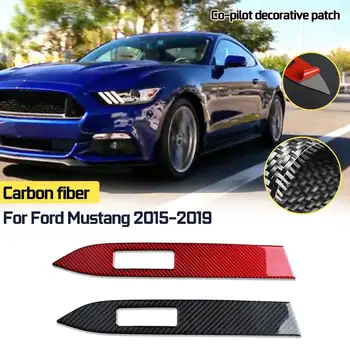 

Real Carbon Fiber Interior Dashboard Panel Trim Frame Sticker Decor Fit For Ford For Mustang 2015-2019