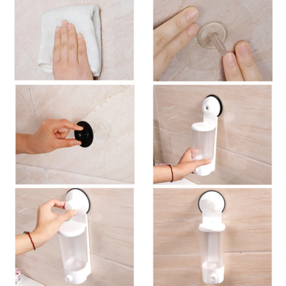Lotion Container Shampoo Tools ABS Sink Soap Dispenser Bottle Liquid Wall Mounted Bathroom White Powerful Sucker