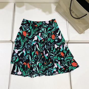 

New Light luxury down feeling green color bust skirt of tall waist skirt