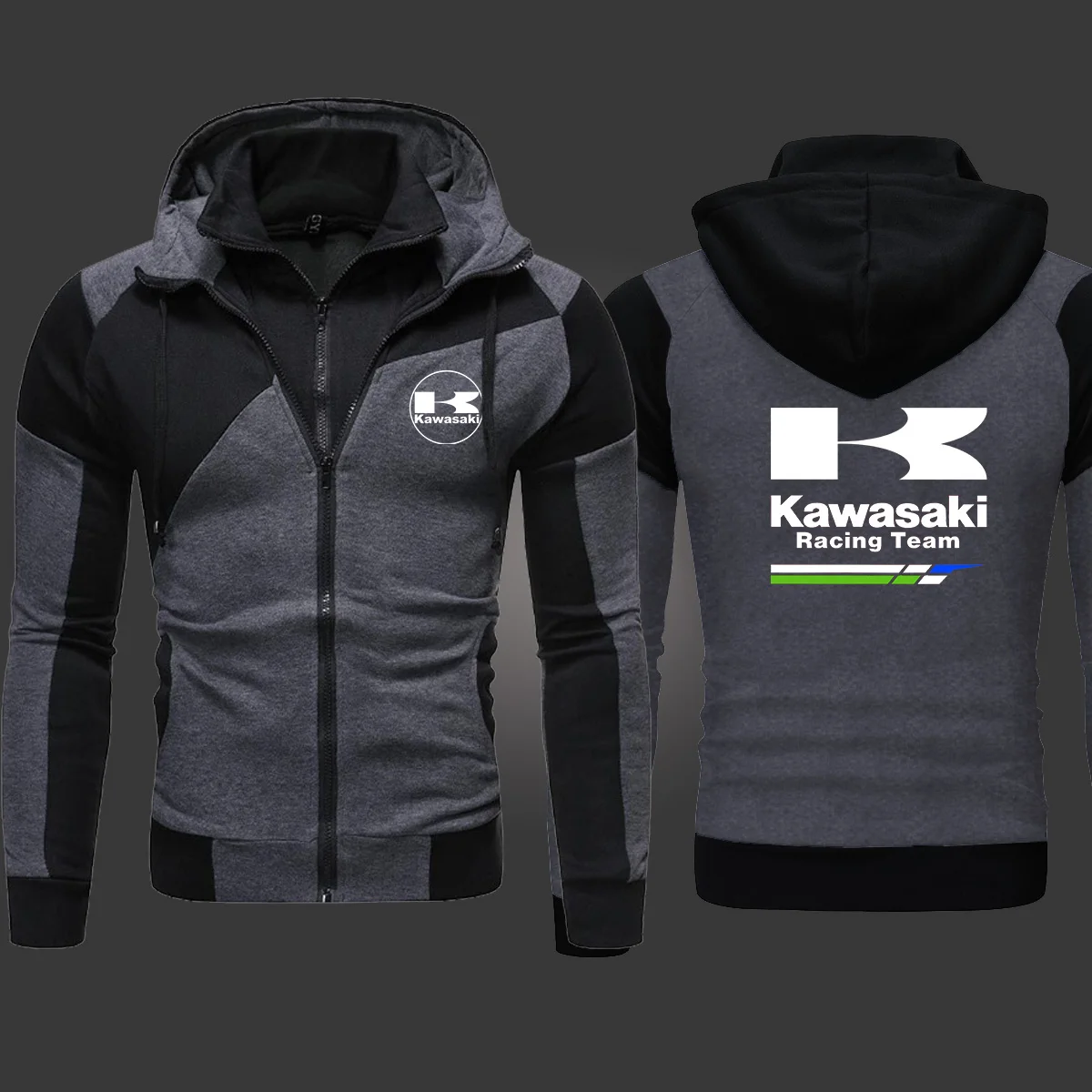 Buen valor Kawasaki-prendas de vestir a la moda para hombre, chaqueta con cremallera de alto con capucha, Sudadera con capucha de calidad, ropa atlética Harajuku, sudaderas informales, S-3XL, novedad de 2021 QMrXeKOV7rx