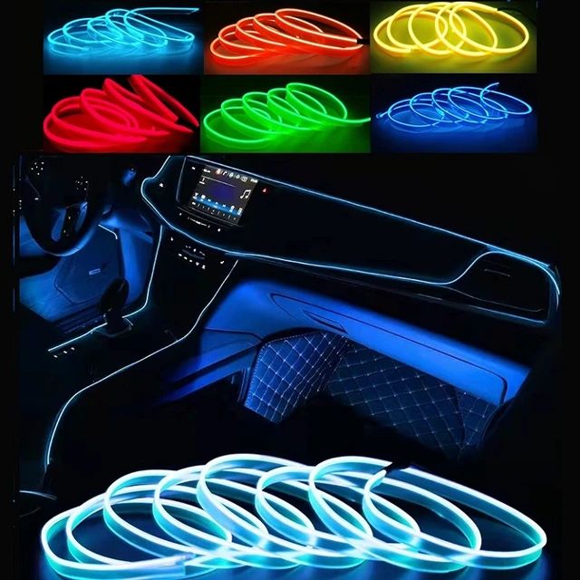 Intérieur de voiture Led Lampe Décorative El Câblage Neon Strip, pour Auto  Diy Fl