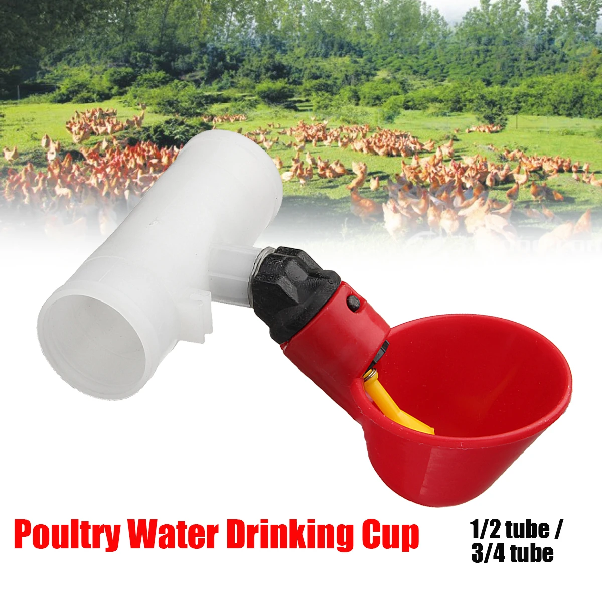 1/2 3/4 Tube Poultry Water Automatic Bird Coop Feed Poultry Water Drinking Cups Chicken Fowl Drinker Cups Bird Water Feeders