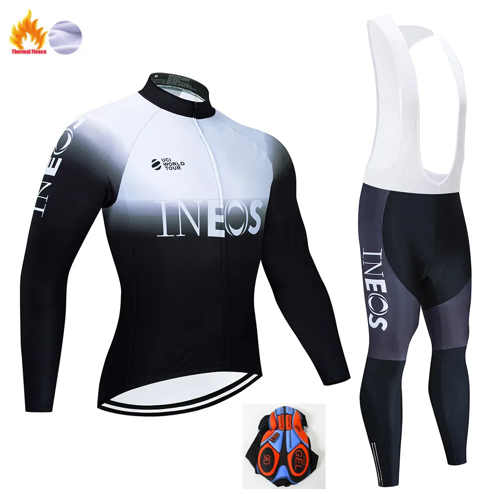 Велоспорт Джерси Pro Team INEOS зимняя флисовая одежда для велоспорта MTB велосипедный комбинезон комплект Ropa Ciclismo триатлон комплект для велоспорта - Цвет: Winter Cycling Suit