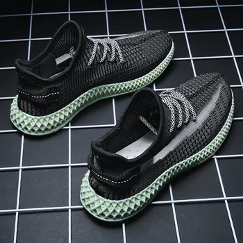 

INS Hip Hop Spring Summer Fashion Fly Weave Sneakers Lighted Breathable Men Casual Shoes Jogging Tenis Masculino Sneaker