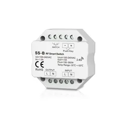Non-Dimmable 100-240VAC 1.5A RF 2.4GHz Push switch SS-B RF Smart Switch Output 100-240VAC 2A 480W smart switch with relay output