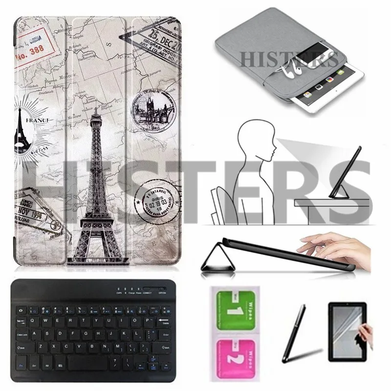 Аксессуары для lenovo Tab E8 E 8 TB-8304F TB-8304F1 Магнитный чехол тонкий чехол+ Bluetooth клавиатура+ чехол+ пленка+ стилус+ салфетки - Цвет: BBK-N7-TT