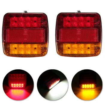 

2 Pcs LED Car Trailer Truck Taillights Brake Stop Turn Signal Universal AS+ABS