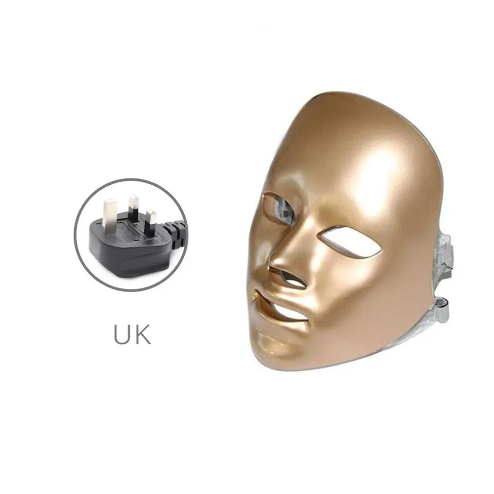 Домашнее оборудование для красоты светодиодная фотонная маска для красоты прибор семь цветов фотонный прибор для омоложения зарядный спектрометр - Цвет: UK Plug
