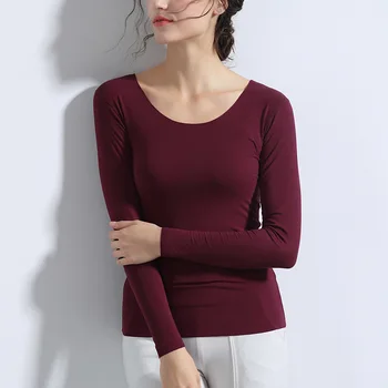 

Long Johns Undershirt For Women Spring Autumn Thermal Underwear Underwear Sexy Sleep Top Breathable Lady Suits