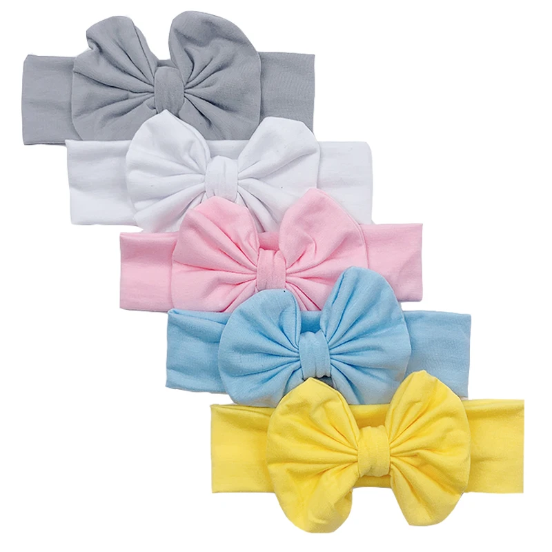 Children's Finger Toothbrush 3/5pcs/Lot New Cotton Elastic Newborn Baby Girls Solid Color Headband Bowknot Hair Band Children Infant Headband Accessories Silicone Anti-lost Chain Strap Adjustable  Baby Accessories