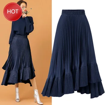 

e 2020 Summer Boho Women Floral Long Skirt High Waist Ruffle Vintage Print Sexy Split Maxi Skirt