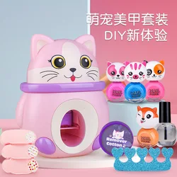 Kit de jeu de soins des ongles, jeu de simulation de tampon à ongles pour enfants, ensemble de vernis à ongles lavable en Machine 
