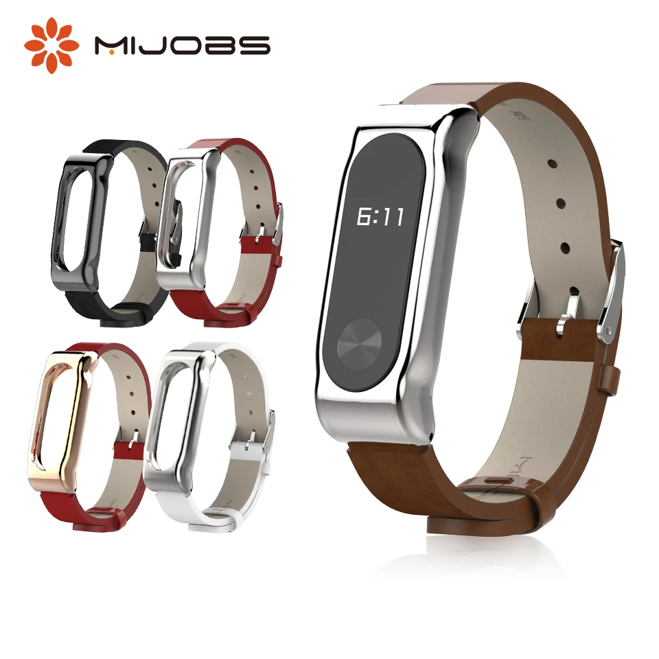 Ремешок для часов Mi Band 2 из искусственной кожи металлический ремешок умных Xiaomi