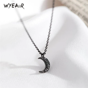 

WYEAIIR Temperament SimpleBlack Moon Cool 925 Sterling Silver Female Necklace