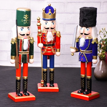 

Vintage Crafts Wooden Puppet Nutcracker Doll DIY Handcraft Ornaments Home Decoration for Parties Christmas Gifts