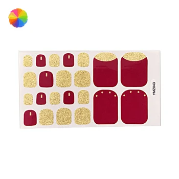

22Tips/Lot Full Cover Waterproof Non-toxic Sticker 3D Toenail Sticker Foot Toenail Tablets DIY Nail Art Tool