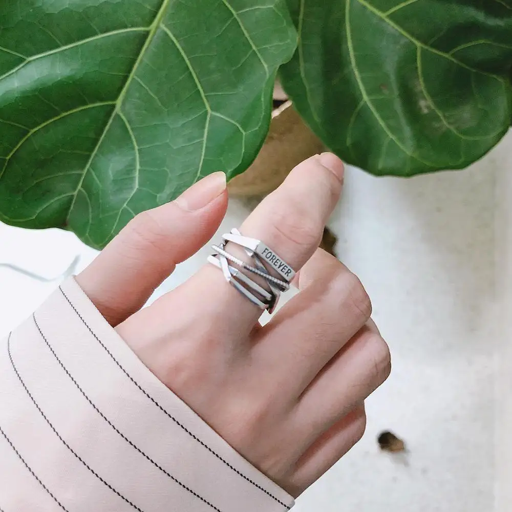 

Random rope pattern twist forever opening fashion net red minimalist ring ring retro cheap