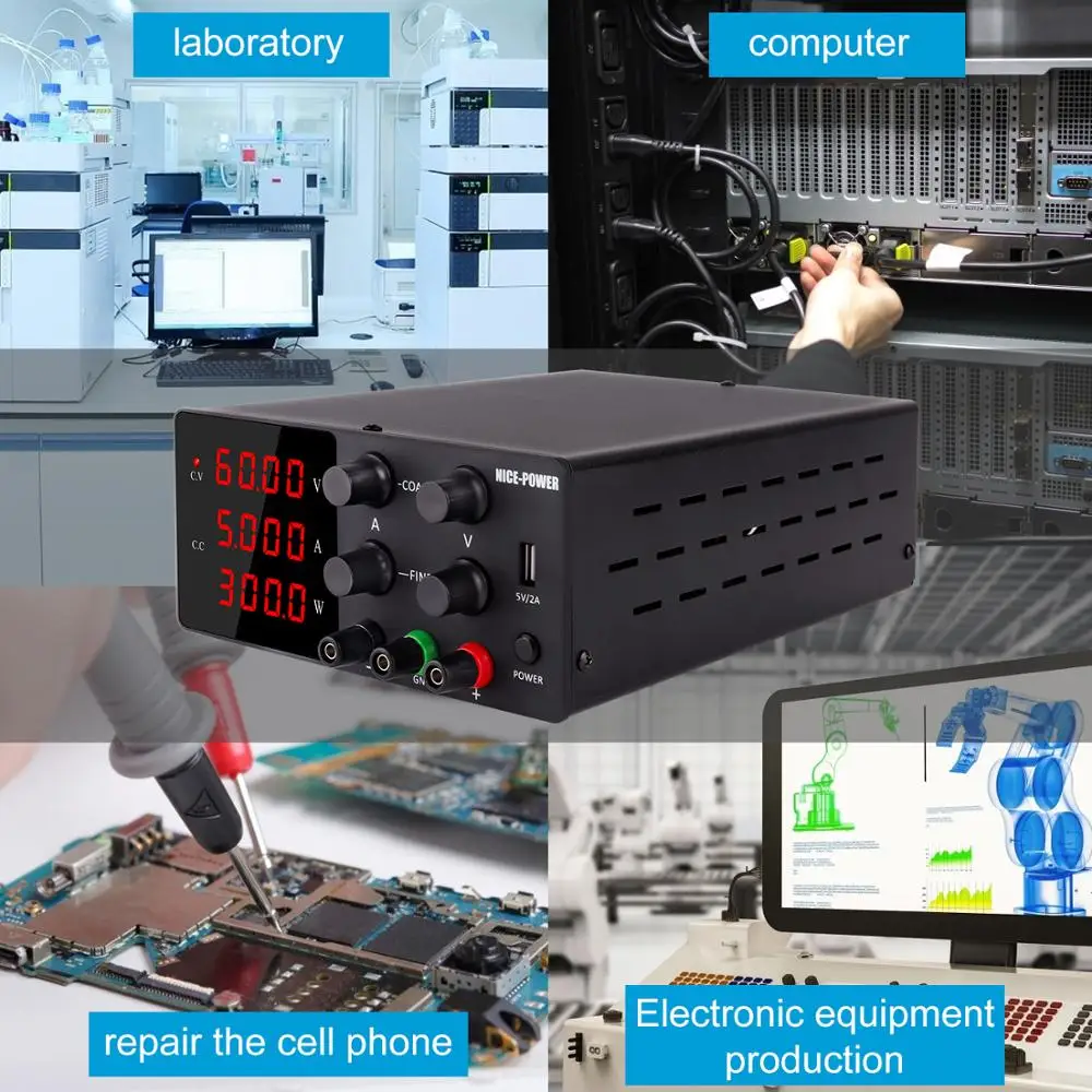 IVYTECH 120V 3A 60V 30V 10A 5A Adjustable Switching DC Lab Bench Power Supply LCD Screen Digital Regulated Modul Laboratory-5