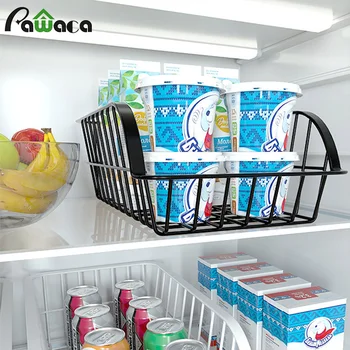 

1 Pcs Anti-Rust Sundries Storage Basket Iron-Art Refrigerator Organizer Shelf Fruit and Vegetable Storage Box Snack Storage Rack