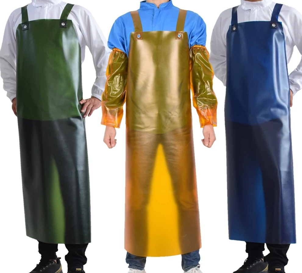 

Oxford Wear Pinafore Waterproof and Oil-proof Stone Thickening Long Waist Acid Alkali Durable Industrial Leather Apron