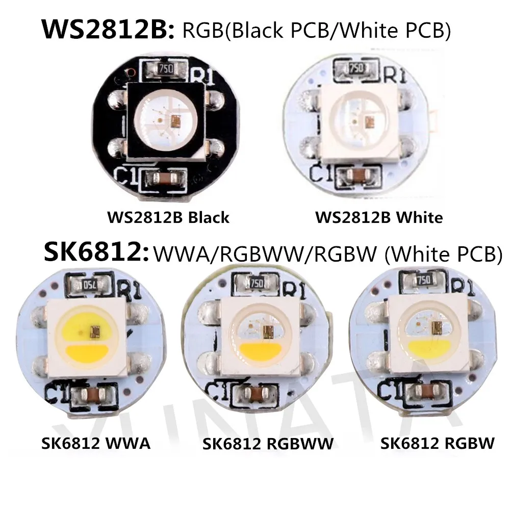 Светодиодный чип 4-контактный WS2812B WS2812 SK6812 IC светодиодный(chips On Board) Радиатор печатной платы 5V 5050 SMD RGB WS2811 IC RGB Встраиваемая лампа диод 100 шт