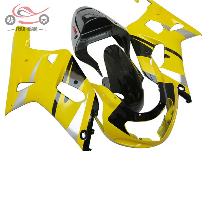 ABS Пластиковые обтекатели комплект для Suzuki K1 2001-2003 GSXR750 01 02 03 GSXR600 GSXR 600 750 желтый черный мотоцикл обтекатель кузова