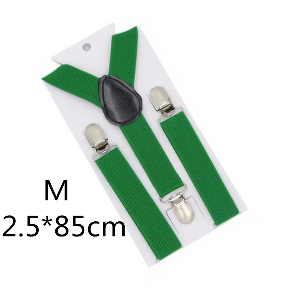 Dark green-85cm Подтяжки для родителей и детей черного, зеленого, желтого цвета, для мужчин, женщин, мальчиков и девочек, эластичные регулируемые Детские подтяжки, аксессуары унисекс - Цвет: Dark green-85cm