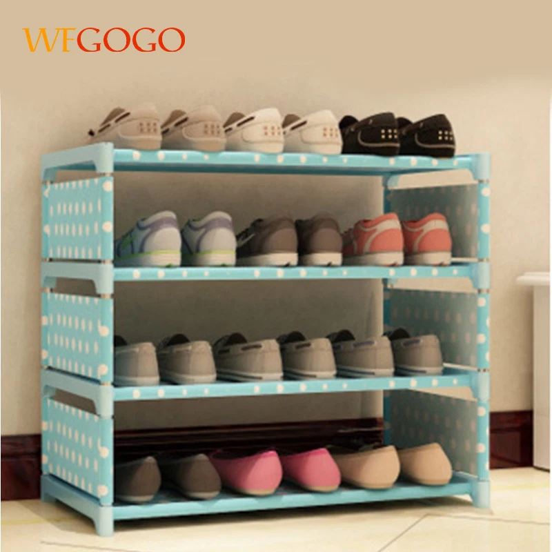 Многоцветные простые шкафы для обуви, железная сборка обувной стойки с современным простым пылезащитным шкафом для обуви, четыре пола, высота 50 см