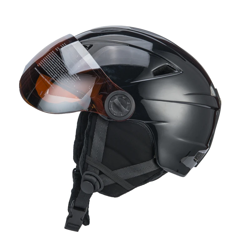 Baratos Auténtico casco de esquí con certificación CE semicubierto totalmente moldeado para deportes al aire libre gafas de esquí casco de Snowboard casco