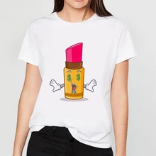 Best Offers Summer Casual Women T shirts Lipstick cartoon image Printed Fashion clothing Harajuku Casual Korean Style Tops female Tee Best Offers Summer Casual Women T shirts Lipstick cartoon image Printed Fashion clothing Harajuku Casual Korean Style Tops female Tee