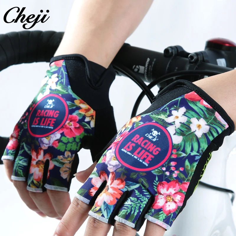 Падение CHIJI перчатки для велоспорта половина пальца женщин полиэстер Guantes Mtb час цвета доступны защитить руки