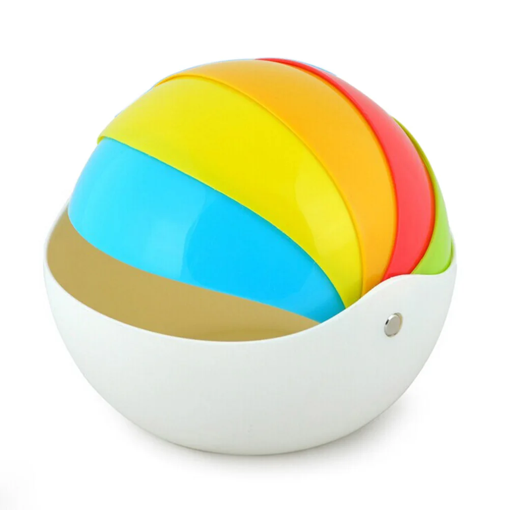 

OUNONA Tissue Paper Tube Creative Dustproof Folding Rainbow Fruit Storage Box Holder