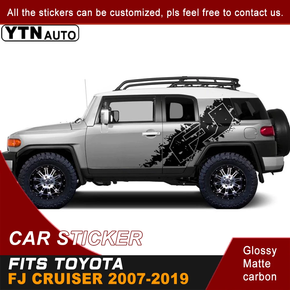 Car Stickers Fit For TOYOTA  FJ CRUISER 2007-2017 2018 2019  Side Body FJ Letter Mud Graphics Vinyl Car Decoration Decals Custom