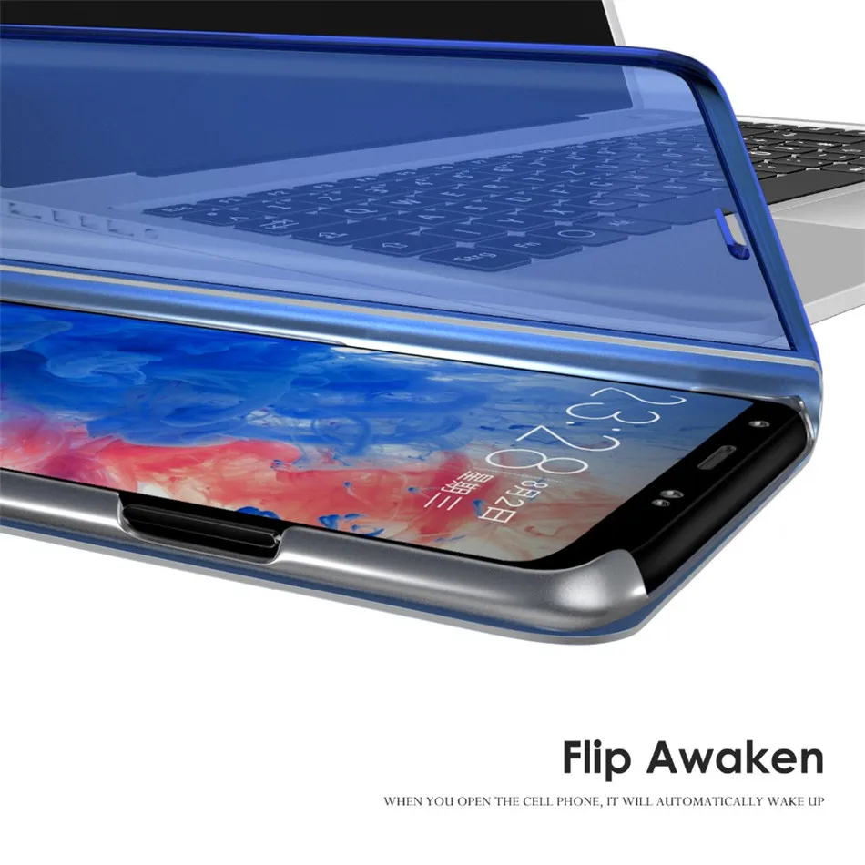 Умный зеркальный чехол для samsung Galaxy S10Plus S10E S8 S9 S10Lite S6edge Note8 Note9 откидная крышка Capinhas