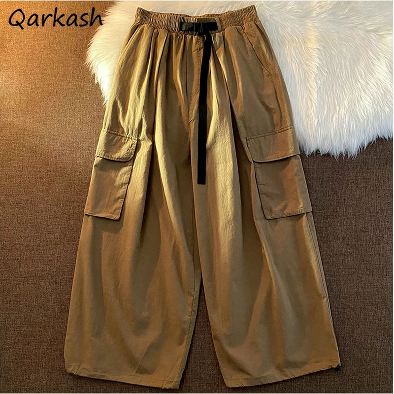 

Pants Women Drawstring Couple Fashion Cargo Style Trouser Harajuku Unisex Autumn Minimalist Hot Sale Popular Solid All-match New