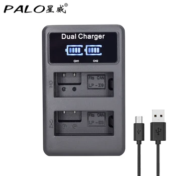 

PALO LP-E8 LPE8 LP E8 LCD Display USB camera Battery Charger for Canon EOS 550D 600D 650D 700D Rebel T2i T3i T4i T5i Kiss X4 X5