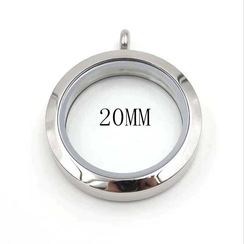 silver 20mm Водонепроницаемый плавающий медальон из розового золота, нержавеющая сталь, простой витой винт, плавающий стеклянный медальон для ювелирных изделий DIY - Окраска металла: silver 20mm