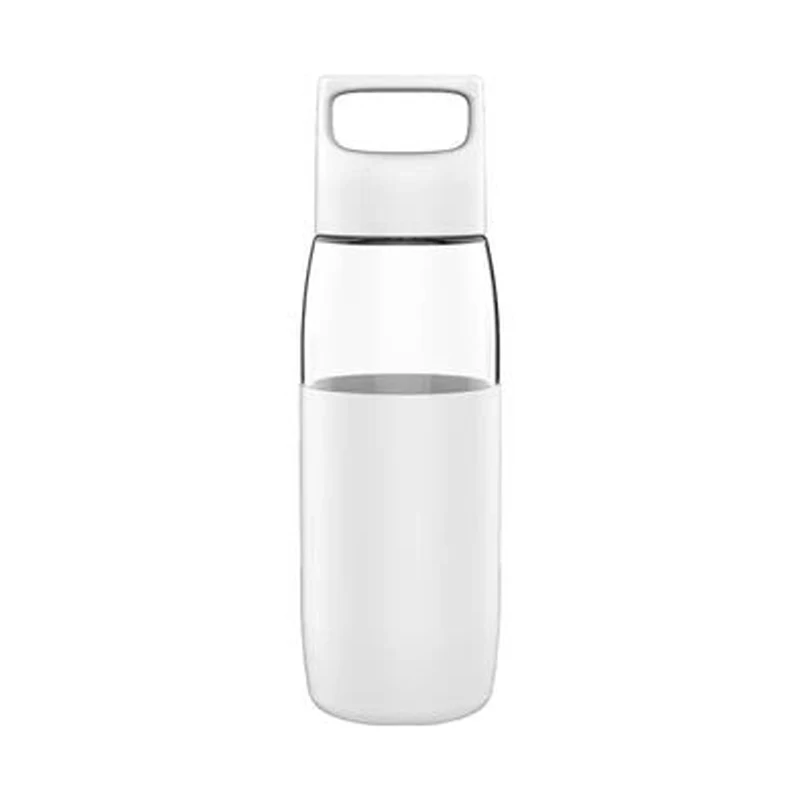 White Xiaomi Fun Home 500 мл стеклянная бутылка для воды Легкая термостойкая Герметичная Кружка с силиконовым покрытием умный дом - Цвет: White