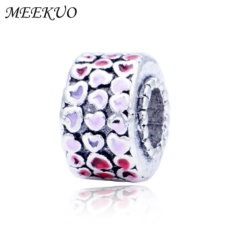 

Charm European Heart Beads Love Charm Pendant Bead Fit 3mm Snake Chain Brand Bracelet Gift