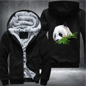 

Panda Colorful Men's Winter Hoodies Male Harajuku Brand High Quality Casual Sweatshirts Zipper Sportswear Thicken Warm Outwear