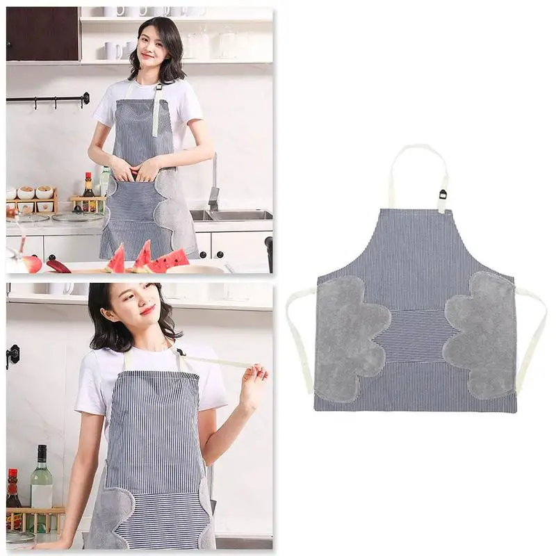 

1 pcs Adjustable Kitchen Apron Cooking Baking Hand wipeable apron Japanese style waterproof and oilproof coverall for cooking