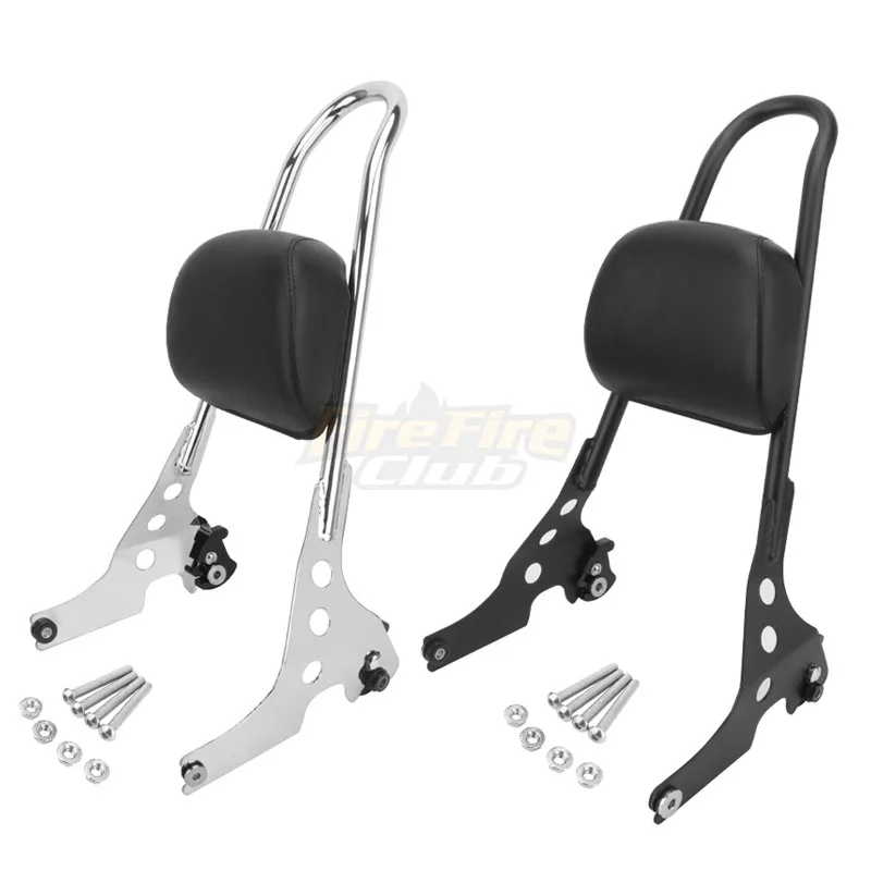 

Chrome Black Motorcycle Luggage Rack Sissy Bar Rear Passenger Backrest Cushion Pad For Harley Sportster 1200 883 2004-2020