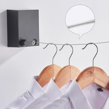 

Retractable Indoor Clothes Wall Hanger Magic Drying Rack Balcony Bathroom Invisible Clothesline