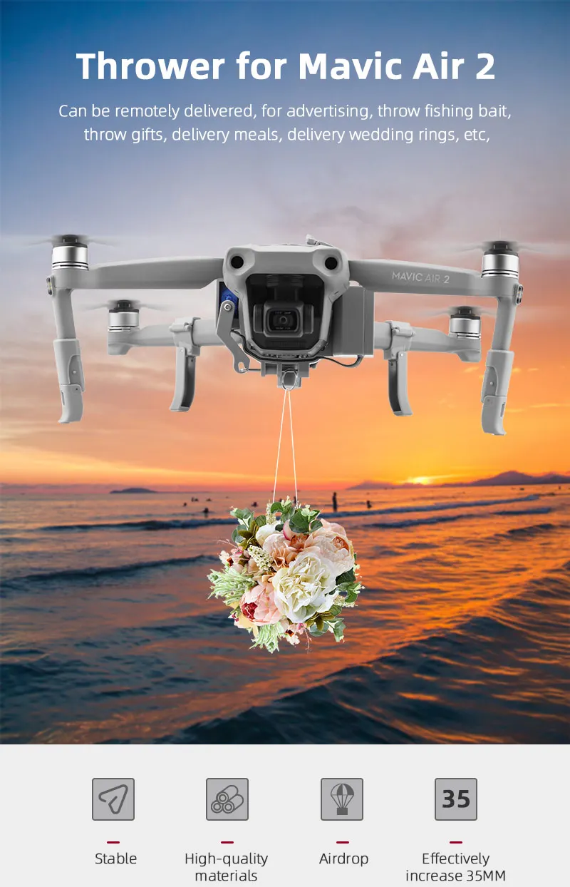 Cocosity Drone AirDrop Thrower Lanceur D'air de Drone Portable pour