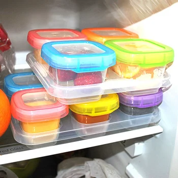 

4/6PCS Portable Baby Food Storage Container Toddler Kids Formula Milk Container Food Supplement Lunch Snack Tableware Set