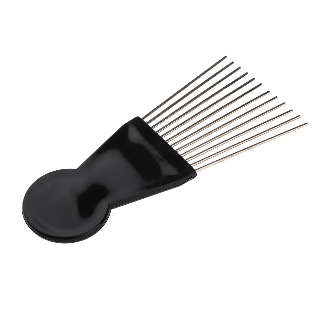 Professional Black Salon Barber Hair Styling Afro Pick Brush Wig Braid Hair Man Styling Comb Metal Lift