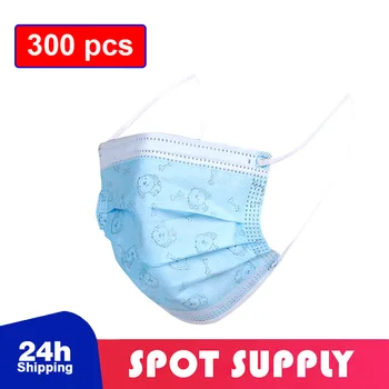 

300pcs Children's Mask Mask Disposable Non Wove 3 Layer Ply Filter Mask Mouth Face Mask Breathable Earloops Masks Mascarilla