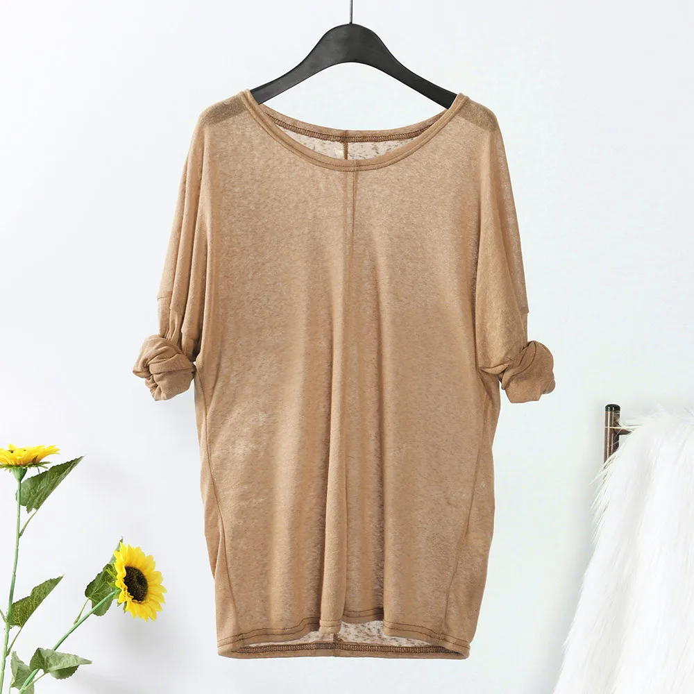 

Winter Fashion Plus Size Women Long Sleeve V Neck Loose Casual Tops Solid Knitting Sweaters
