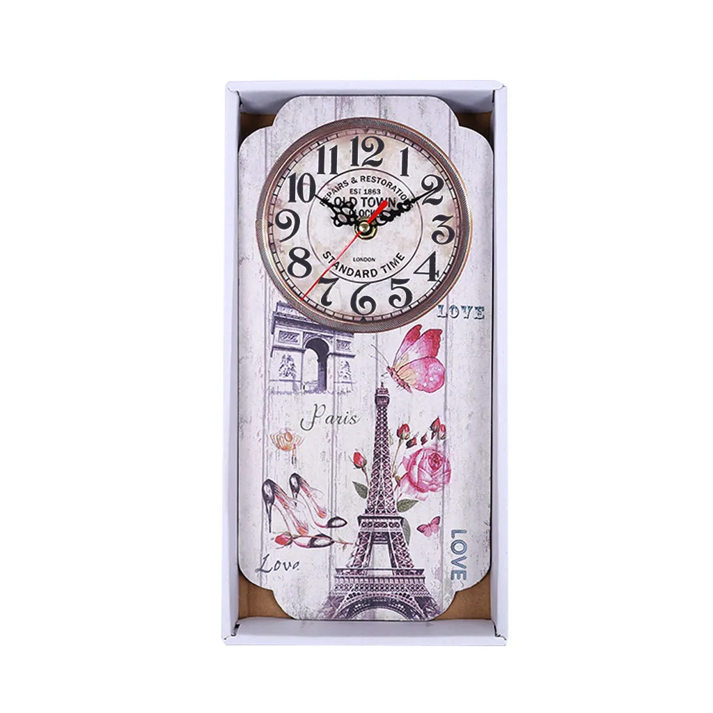 Настенные часы современный дизайн креативные деревянные настенные часы из МДФ фермерский дом декор настенные часы большая декоративная кухня гостиная room19AUG20 - Цвет: D